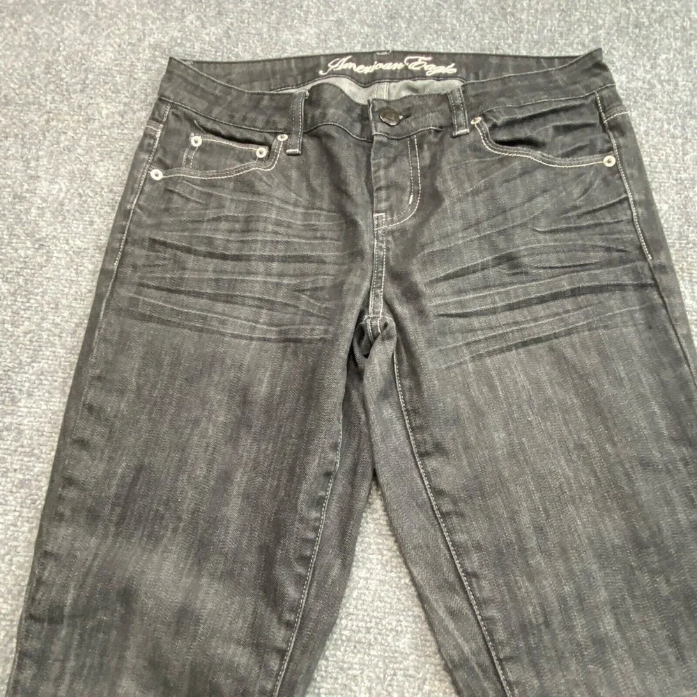 American Eagle Jeans Womens 8‎ Black 32x32 Slim Fit Whimsigoth Dark Minimalist